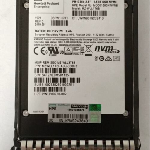 1.6T NVME MO001600KWVNB P10470 2.5 U2 服务器SSD PM1725B议价