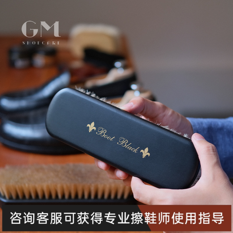 BootBlack黑匠马毛刷 日本江户屋代工手工除尘刷皮鞋护理大衣护理