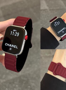 降落伞扣适用于fitbit versa4/3智能手表带versa2运动硅胶磁吸fitbitsense2腕带新款charge6/5/4/3/2男女配件