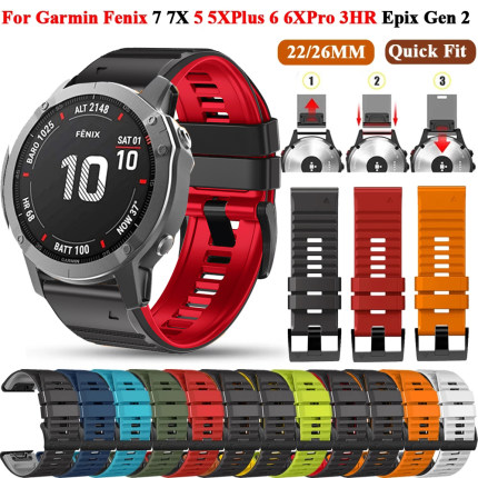 Garmin佳明fenix7/6x/5/5X plus表带pro飞耐时3HR表带Forerunner965/955/945快拆款运动硅胶本能MK1替换腕带