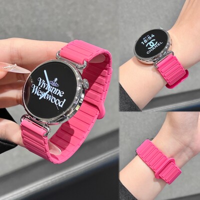 适用华为GT6/GT5张婧仪同款三株硅胶Watch5/4磁吸表带华为gt4运动FIT4/Fit3/GT3/gt2智能OPPOWatchX2Mini高级