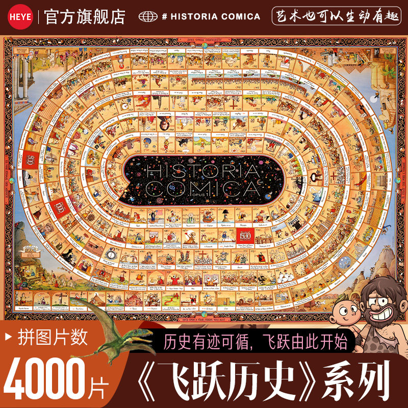 HEYE拼图4000片飞跃历史减压成人版高难度平面欧洲古世界地标地图