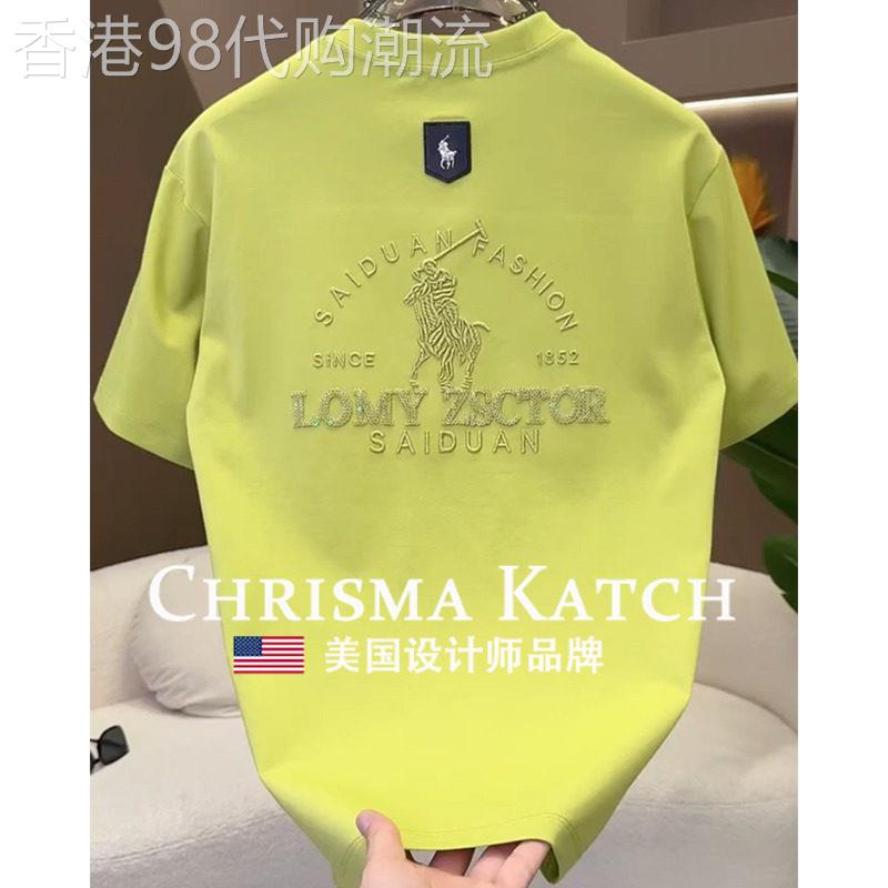 出口美国?Chrisma Katch~短袖t恤宽松休闲上衣高级感刺绣体恤