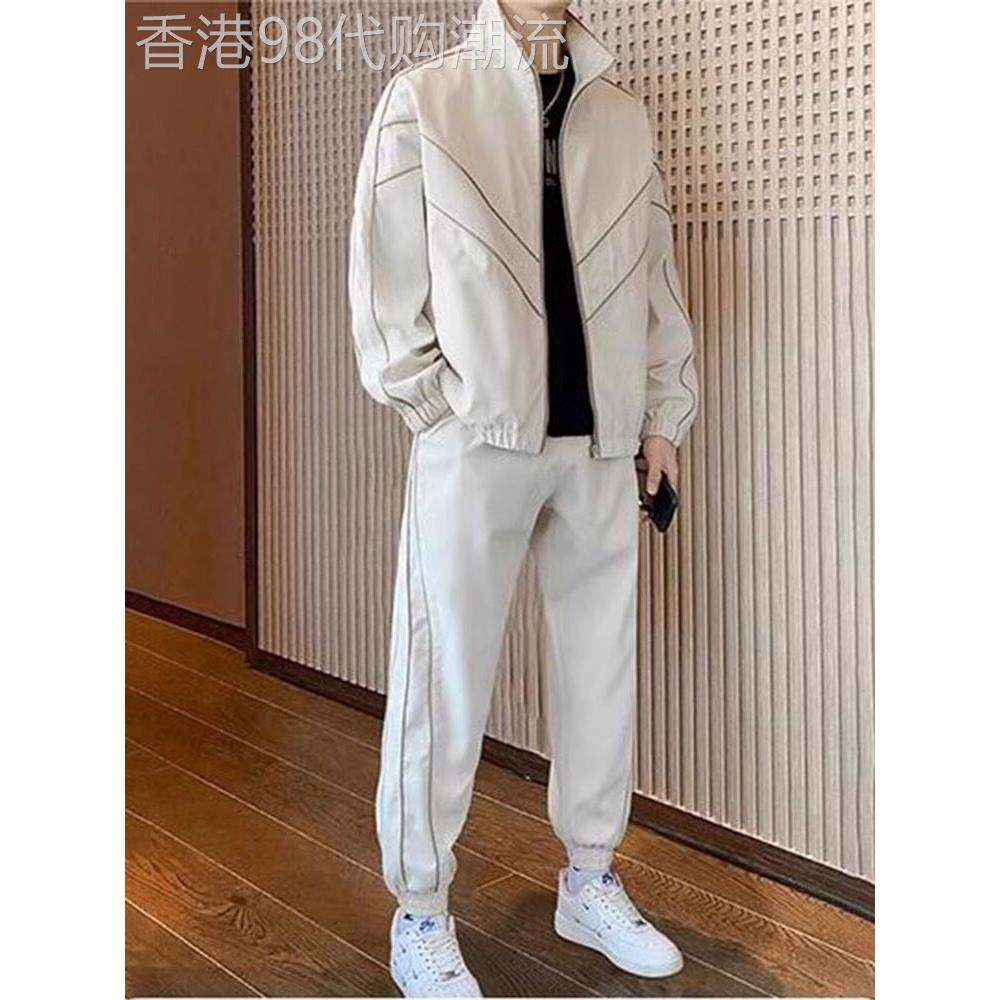 轻奢休闲运动套装男2025秋季新款夹克外套束脚搭配一套帅气九分裤