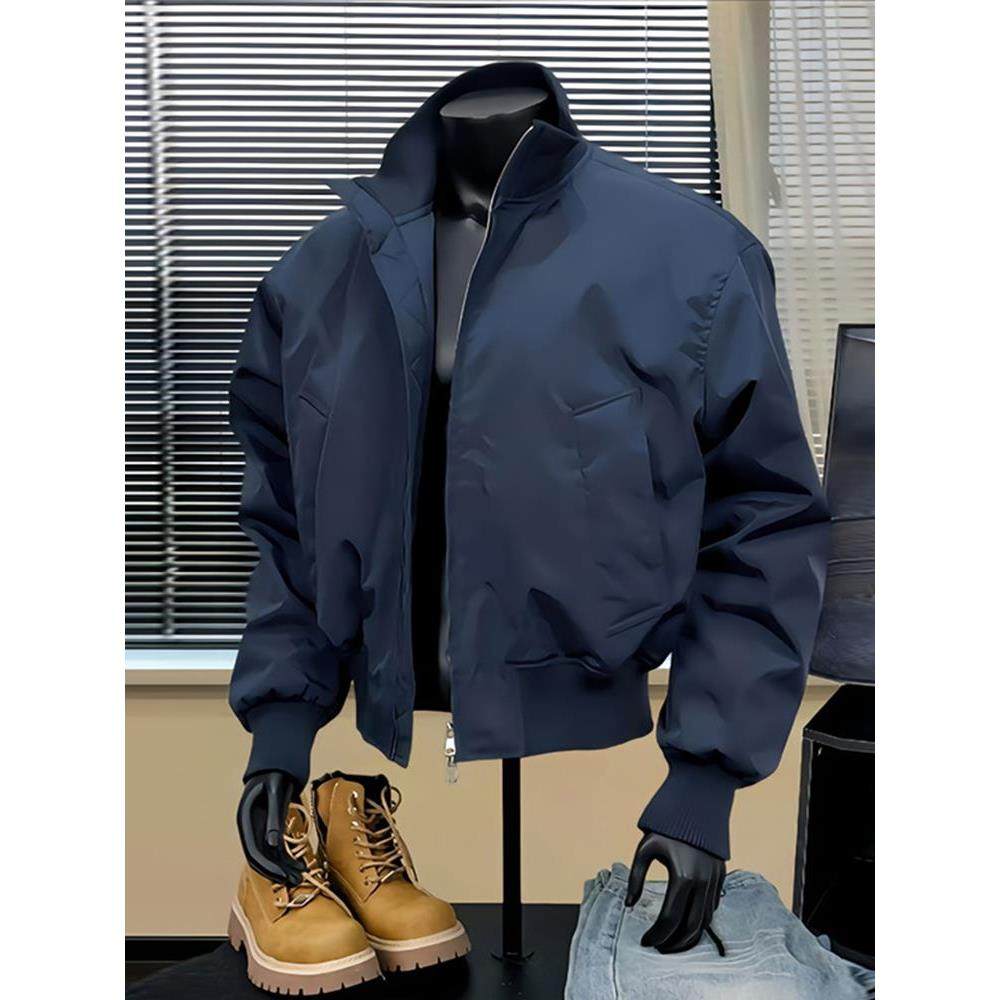 藏青色ma1飞行夹克男秋季薄款短款外套高级感廓形美式立领棒球服