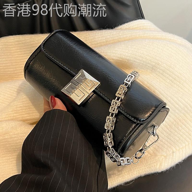 2025新款法棍单肩包 高级感真皮斜挎包 日韩风牛皮手提包 磁吸扣