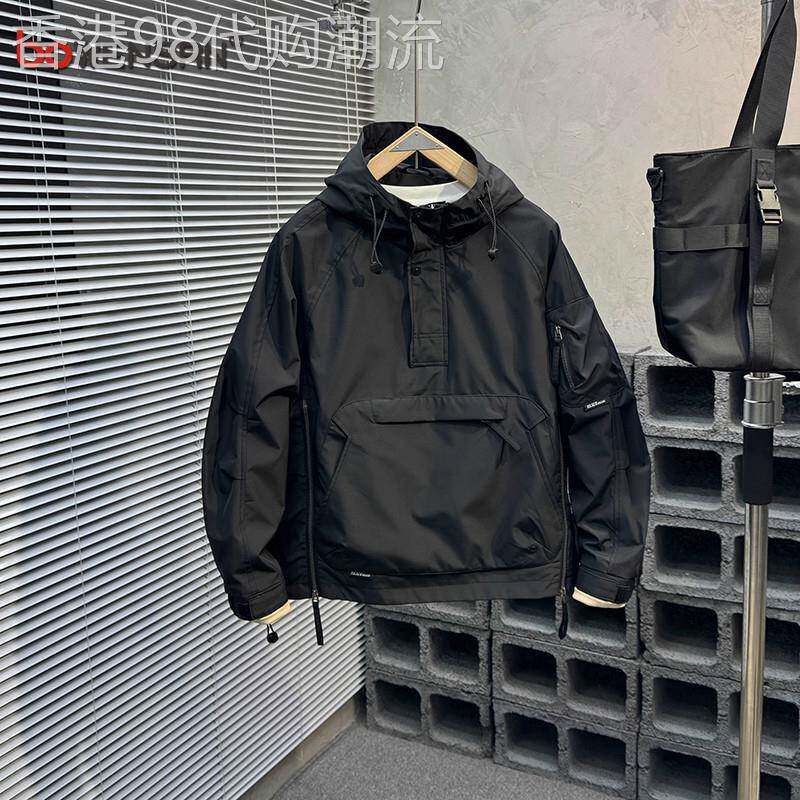 高端套头冲锋衣男士2026新款春装高级感痞帅气夹克外套男款秋冬季