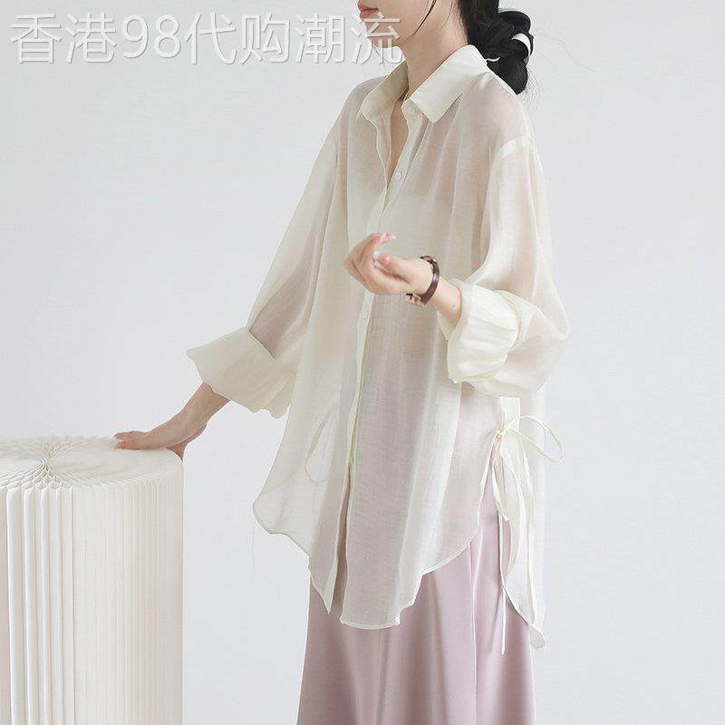雪纺衬衫女长袖夏季薄款2026新款高级设计感小众防晒空调开衫上衣