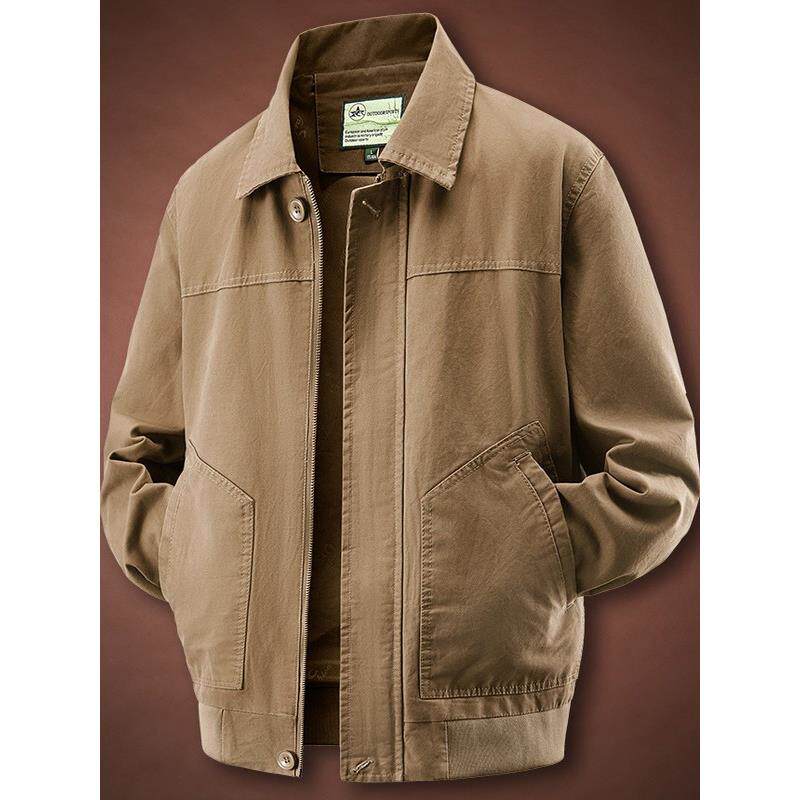 SDS~中老年纯棉行政夹克男士春秋季2025新款休闲宽松薄款工装外套