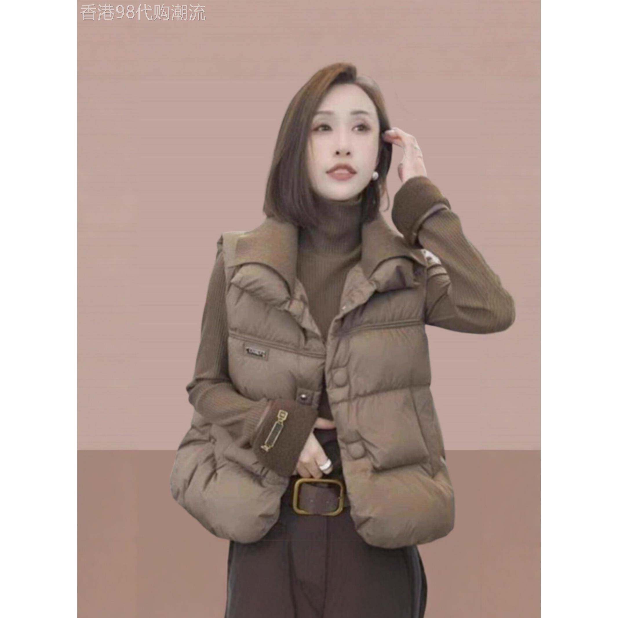 日系羽绒马甲女款2025新款外穿春秋冬季加厚保暖显瘦马夹无袖背心