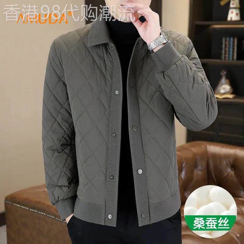 高端男士棉衣外套男款2026新款春秋冬季翻领休闲轻薄保暖棉服夹克