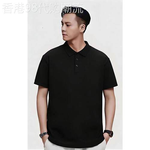 男士POLO衫短袖t恤 精防棉纯色翻领夏装pro夏季plol纯棉上衣poli