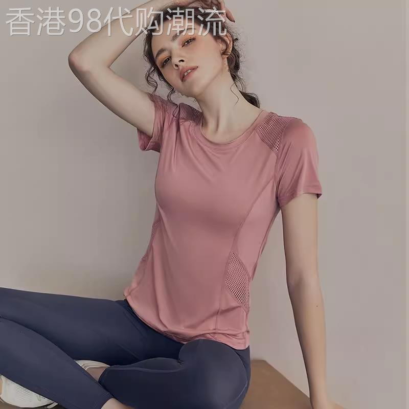 2026夏季新款中年妈妈紧身运动T恤女速干透气健身薄短袖瑜伽上衣