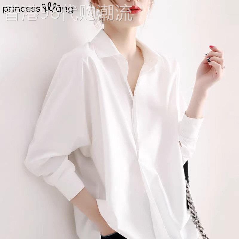 纯色长袖衬衫女秋季2026新款高级感中长版衬衫外套女时尚气质上衣
