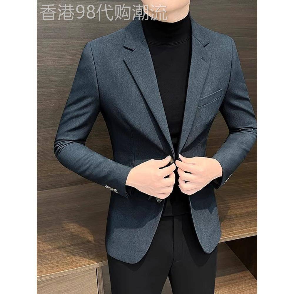 MK西装外套男春秋季新款高端商务职业正装上衣修身休闲男士西服潮