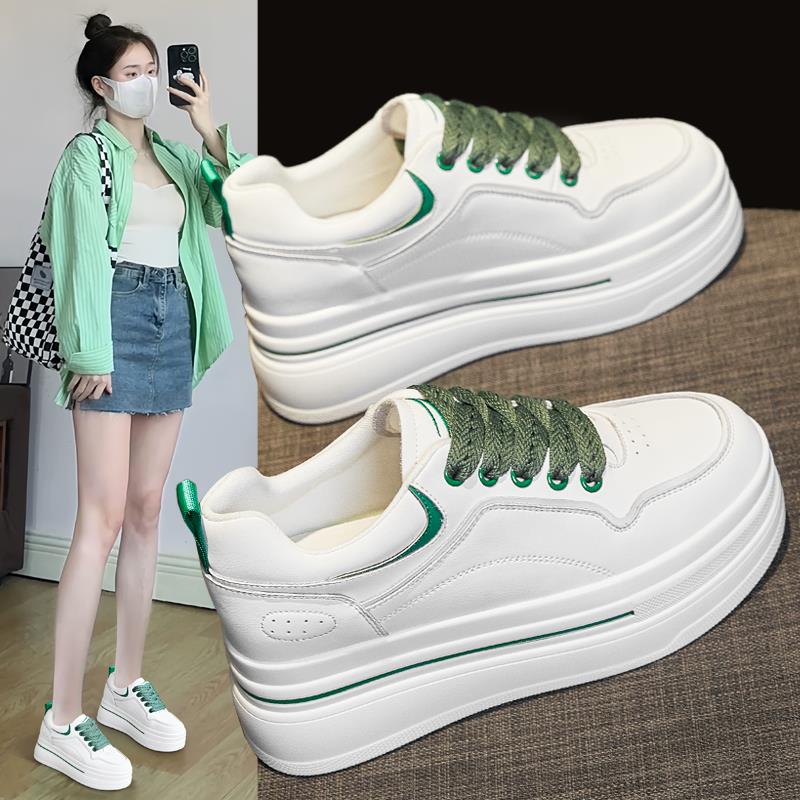 香港小白鞋女鞋2025秋季新款百搭厚底运动绝美超火休闲内增高板鞋