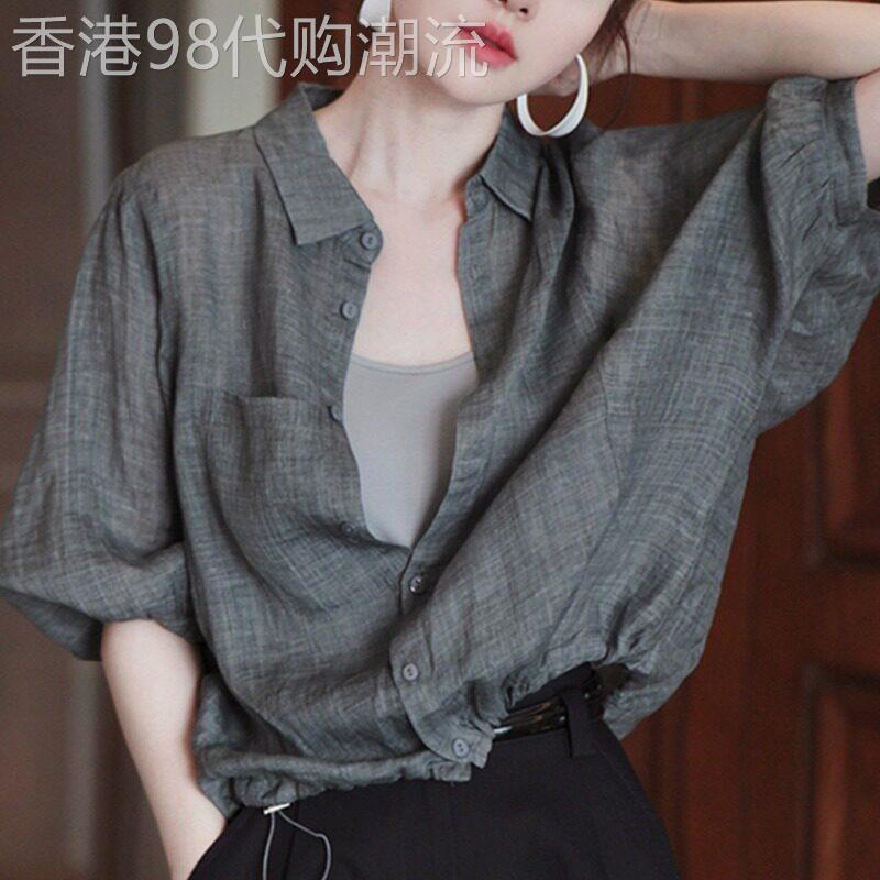 棉麻衬衫女2026新款夏季薄款宽松半袖高级感轻奢减龄洋派防晒上衣
