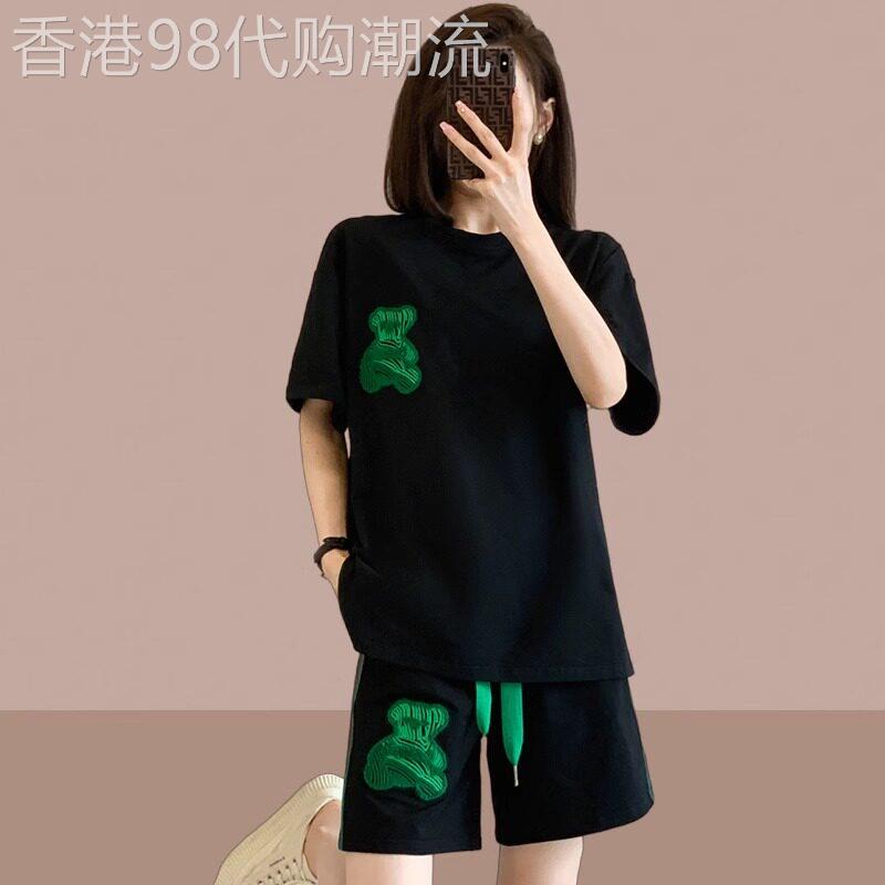 欧货休闲运动短裤套装女夏季2026新款爆款时尚洋派宽松短袖两件套