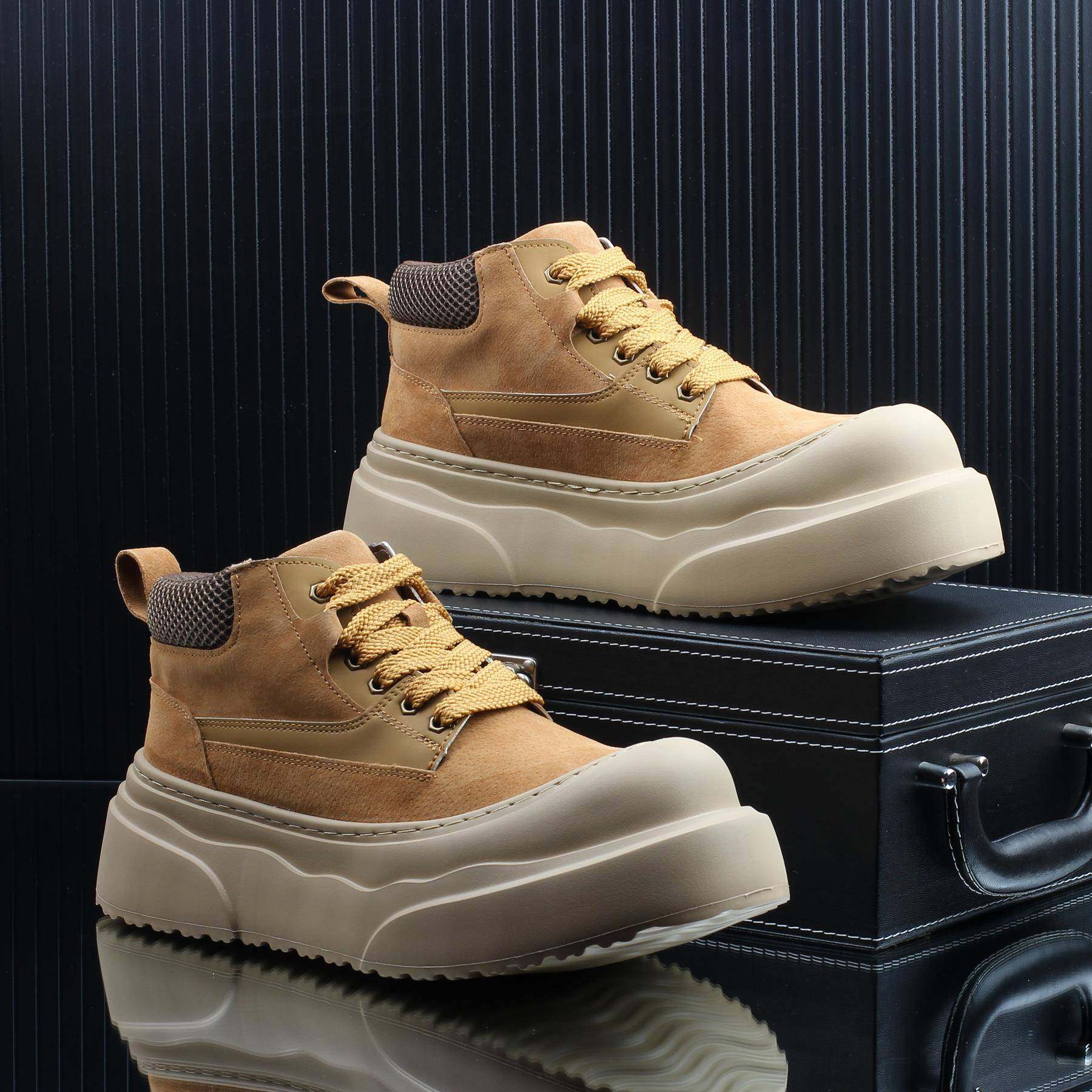 潮牌高级感潮牌时尚潮流休闲马丁靴男款短靴冬季新款高帮男鞋子