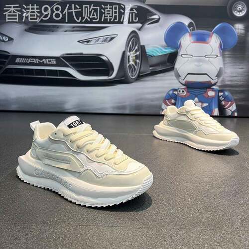 男鞋夏季2025新款休闲白鞋Trbottomy鞋Forrest Gump跑步运动鞋男