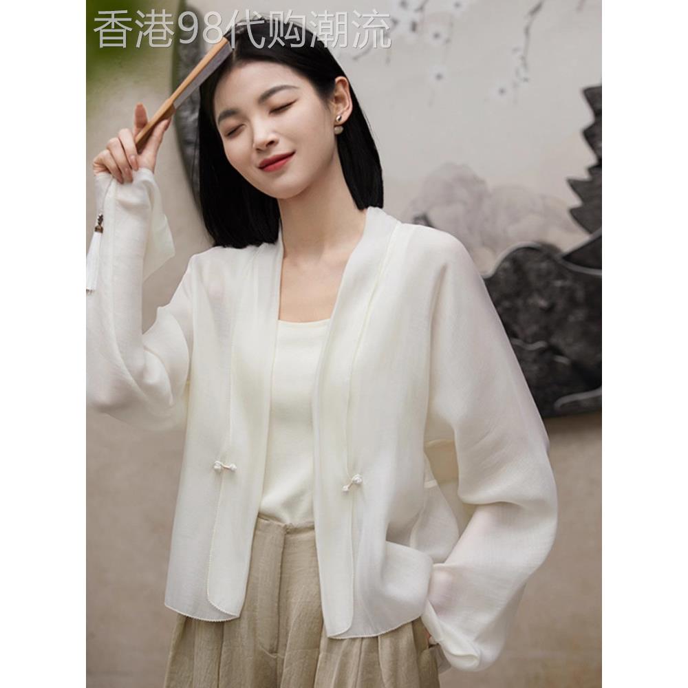 新款中国风雪纺女士防晒服装2025夏季新款覆古民族风格空调衬衫宽