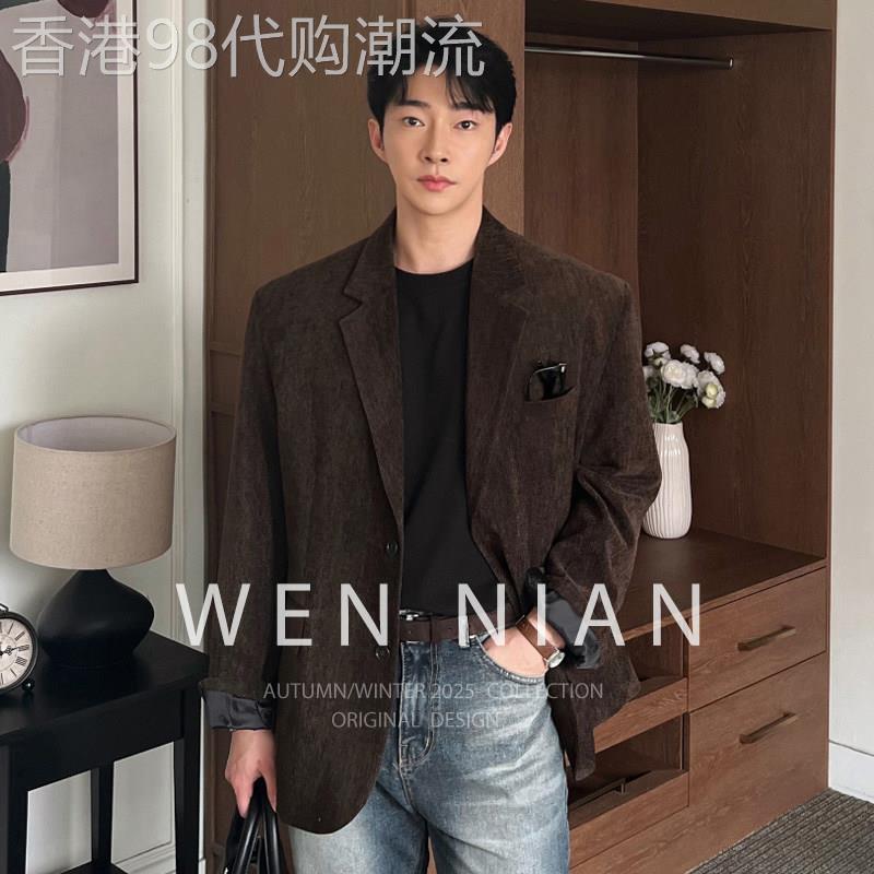 韩国WEN NIAN西服外套男士2026秋季新款韩版休闲两粒扣单西装上衣