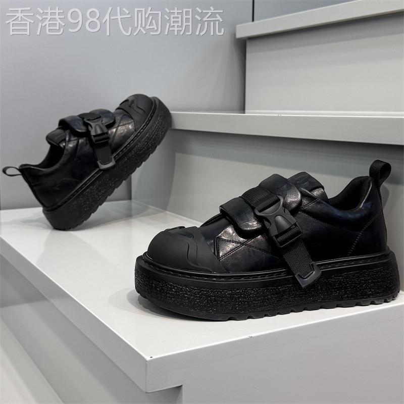 stmmmr每个细节都恰到好处～一脚蹬魔术贴厚底皮面休闲鞋男乐福鞋