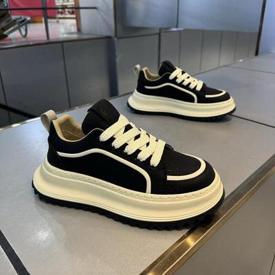 潮牌2025秋季新款时尚高级感运动百搭休闲鞋男厚底耐磨内增高板鞋