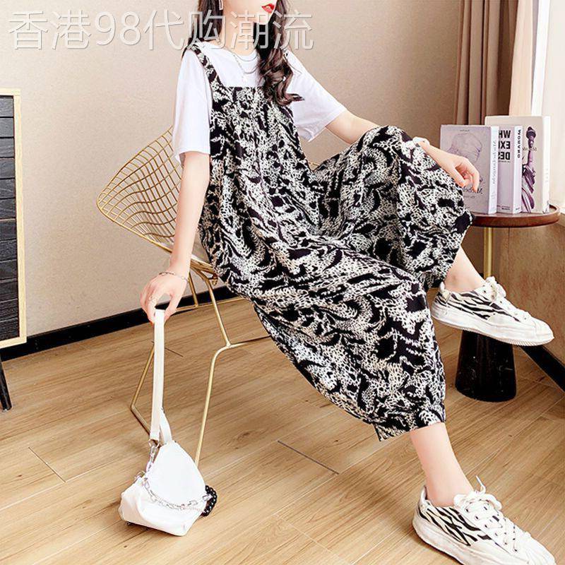 夏季套装女2025年新款洋气减龄短袖T恤背带连体裤休闲时尚两件套