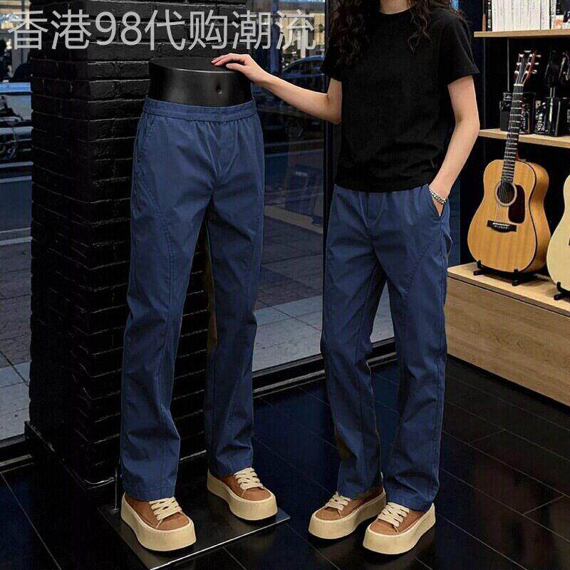 潮牌夏季薄款冰丝速干直筒裤子男士户外三防软壳冲锋裤运动休闲裤