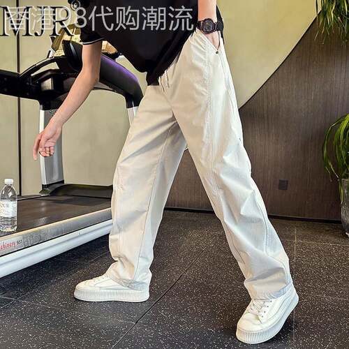 高端速干弯刀裤男款2026年夏季新款潮流痞帅宽松直筒男裤休闲长裤