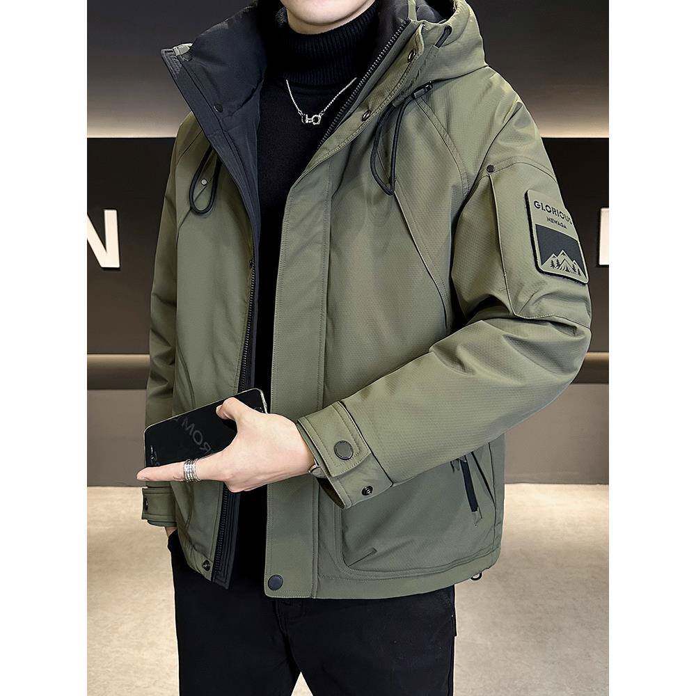 冬季高级感户外男士羽绒服2025新款潮牌防寒加厚休闲百搭工装外套