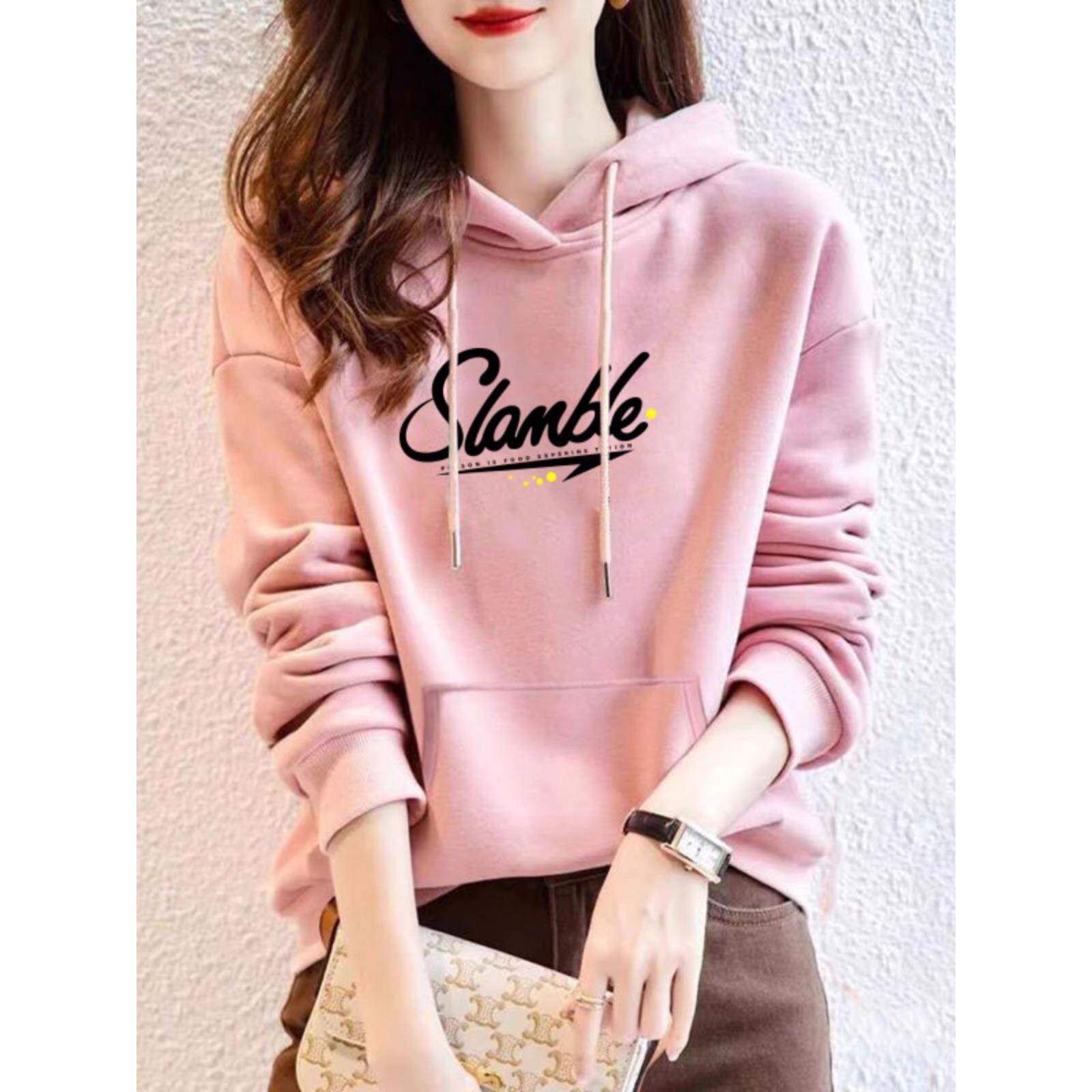 连帽卫衣女春秋2025新款韩版时尚减龄宽松显瘦休闲慵懒风正肩上衣