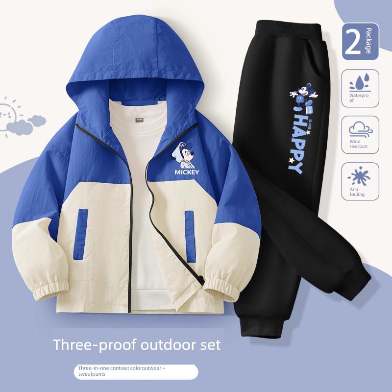 TTIT男童春装套装2025新款中大童户外外套防风儿童运动服