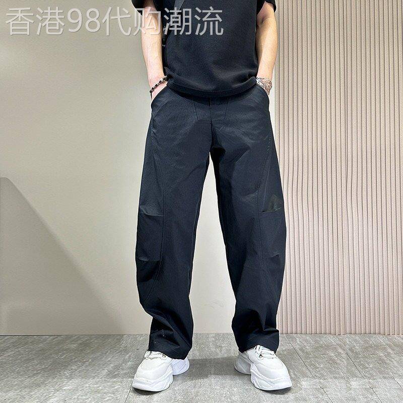 潮牌男裤设计感cleanfit美式工装裤春夏新款休闲弯刀裤直筒宽裤