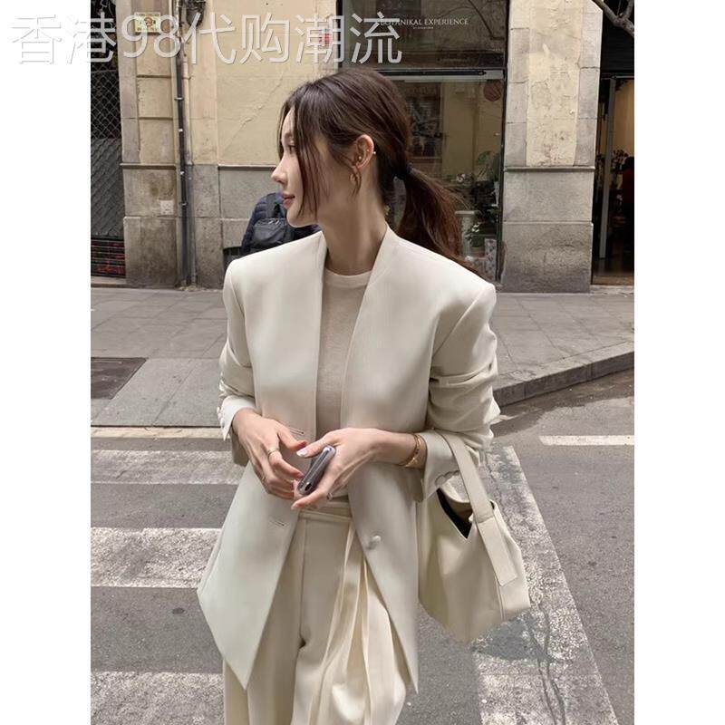 高级感西装外套女春秋季新款法式覆古宽松休闲时尚长袖西服上衣