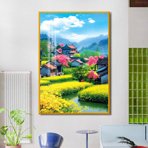 故乡的油菜花十字绣小件卧室花卉