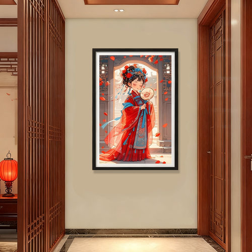 簪花新娘十字绣结婚简约唯美手工
