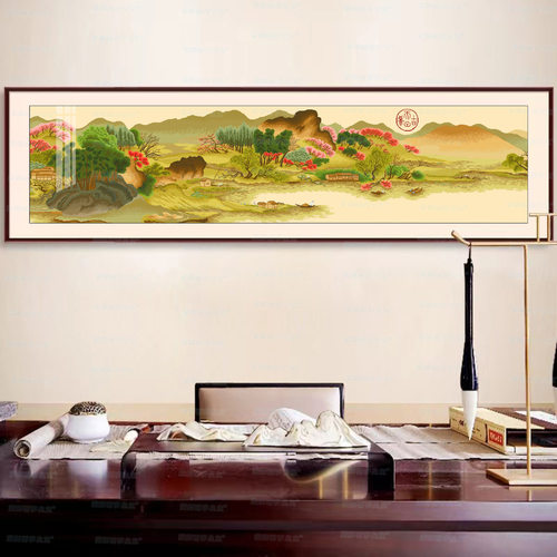 溪山春晓图十字绣客厅大幅风景