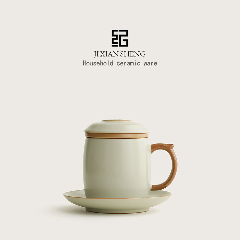 汝窑陶瓷茶杯茶水分离过滤泡茶水杯办公室个人专用杯子送长辈老师,餐饮具,茶杯,淘宝优惠券,粉丝福利购,淘宝优惠卷
