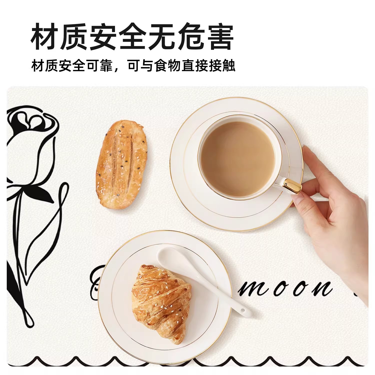 黑白简约餐边柜垫高级感