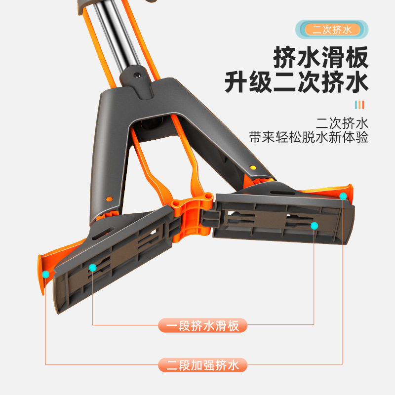 现货海绵拖把免手洗干湿两用对折式家用懒人拖把大号吸水胶棉拖把