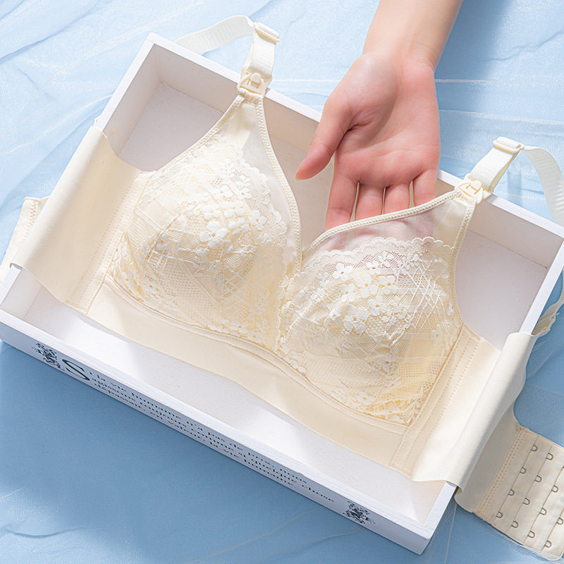 超薄无钢圈聚拢哺乳文胸上扣孕期哺乳期孕妇内衣喂养上托胸罩夏季