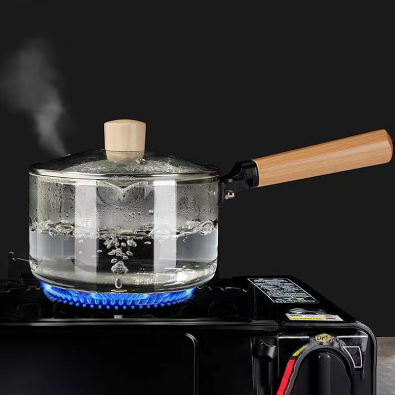 高硼硅单炳玻璃炖汤锅电