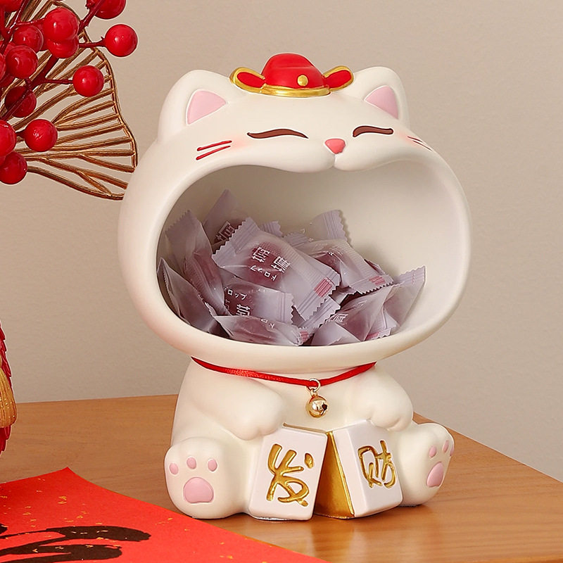轻奢高档招财猫玄关钥匙