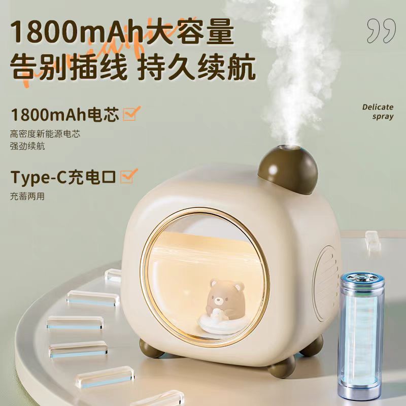 USB卡通公仔加湿器夜灯可