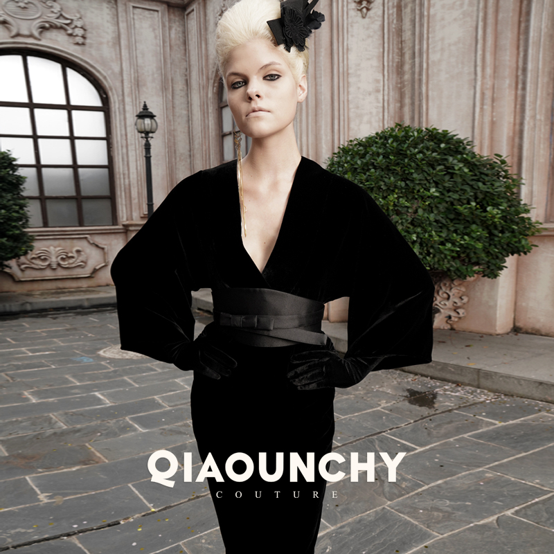 古秦风韵俏云曦真丝丝绒连衣裙秋