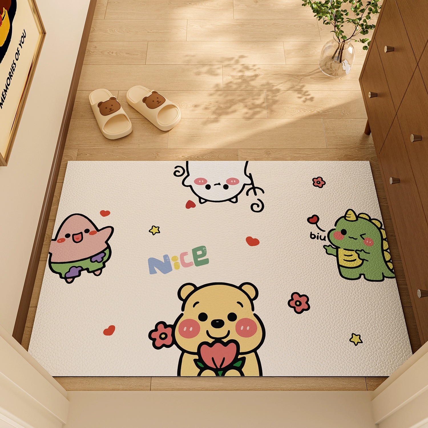 卡通入户门地垫皮革地毯进门垫