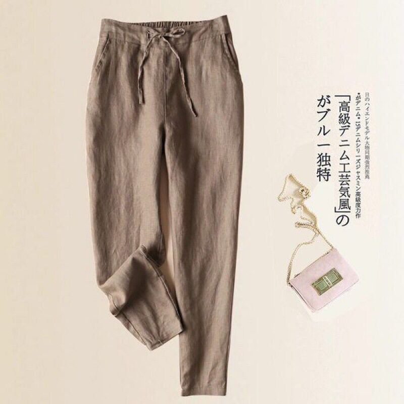 womenclothes春夏亚麻裤