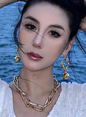 SA同款小众复古镀金项链